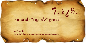 Turcsány Ágnes névjegykártya